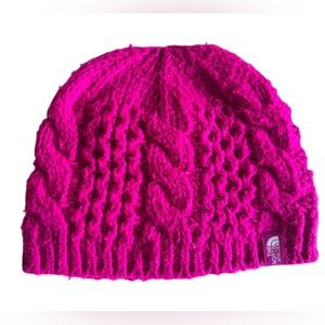The North Face Youth Vibrant Pink Cable Knit Beanie